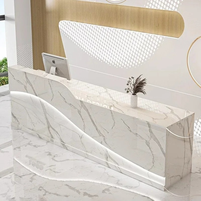 Office Furniture Bali - โต๊ะต้อนรับสำนักงานความงาม จอแสดงผล Purpito โต๊ะต้อนรับหรูหราสไตล์นอร์ดิก ตกแต่งความงาม เรเซปชั่น