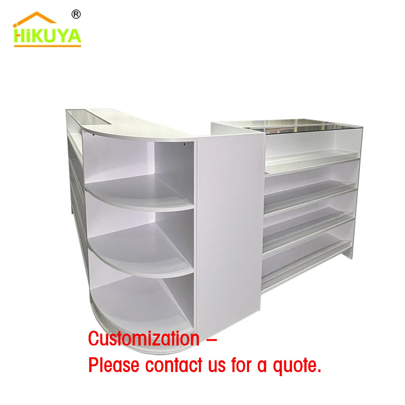 Reception Desk Counter - เคาน์เตอร์ต้อนรับแบบประกอบเอง HIKUYA รุ่นขายดี ทำจากไม้อัดเอ็มดีเอฟ พร้อมเคาน์เตอร์คิดเงิน -