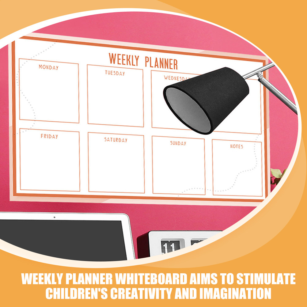 Dry Erase Weekly - กระดานไวท์บอร์ดวางแผนรายสัปดาห์แบบใช้ซ้ำได้ พร้อมกาวในตัว สำหรับเขียนลบได้ เหมาะสำหรับใช้ในบ้านและสร้างสรรค์งานศิลปะ
