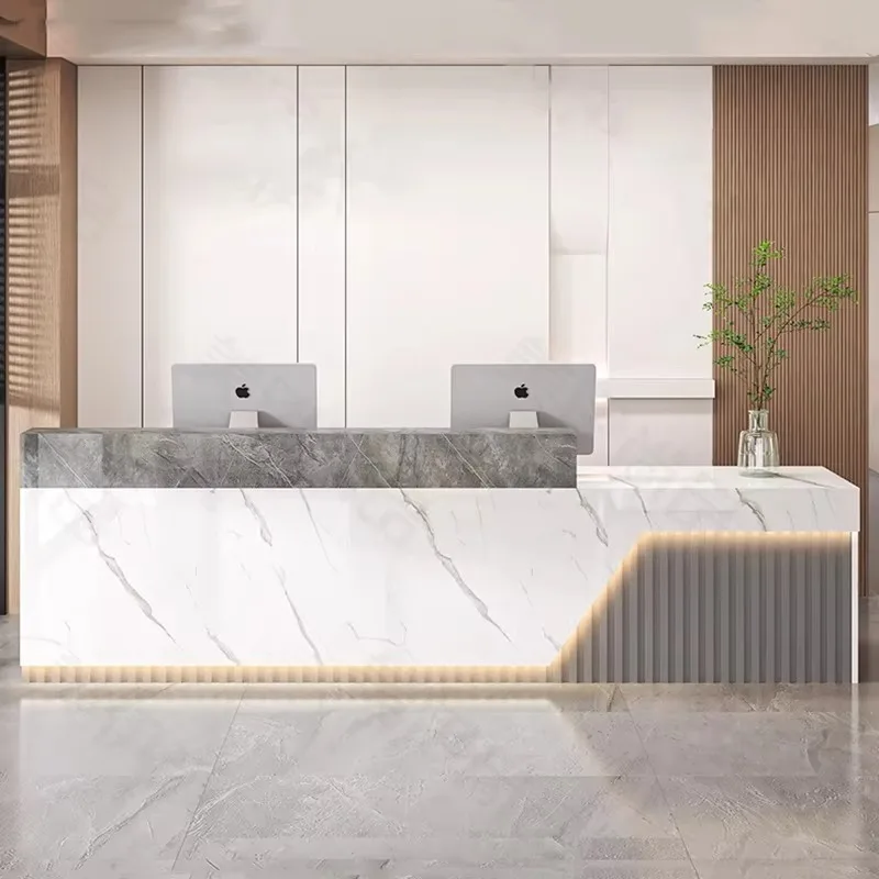 Office Furniture Bali - โต๊ะต้อนรับหรูหราทันสมัย ​​สำนักงานสไตล์นอร์ดิก โต๊ะต้อนรับร้านเสริมสวย ดีไซน์แท่นต้อนรับ เฟอร์นิเจอร์เชิงพาณิชย์