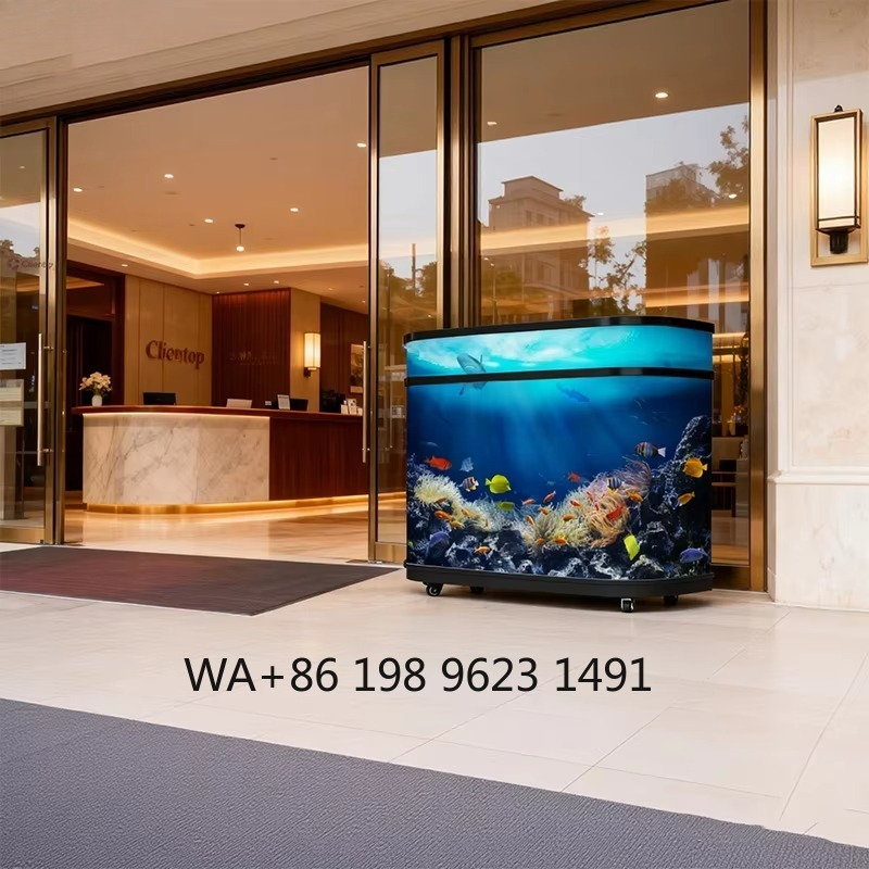Reception Desk Counter - หน้าจอ LED วิดีโอไดนามิกแบบใหม่ จอแสดงผลต้อนรับแบบกำหนดเอง สำหรับเคาน์เตอร์ร้านค้า ธุรกิจ