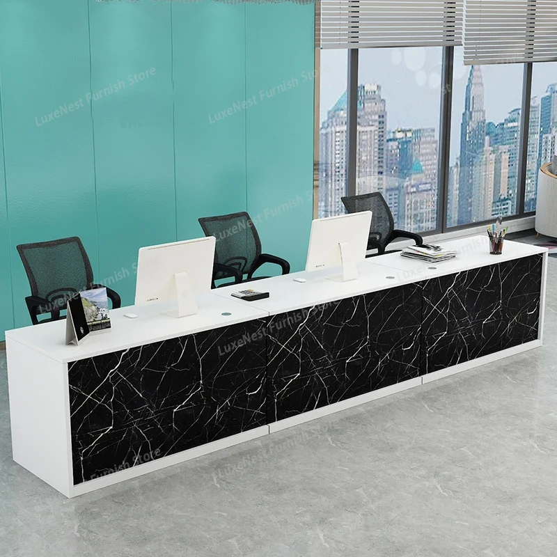 Office Furniture Bali - เคาน์เตอร์ต้อนรับสไตล์นอร์ดิก เคาน์เตอร์แคชเชียร์ ตกแต่งร้านเสริมสวย เคาน์เตอร์ต้อนรับร้านเสริมสวย โพเดียม เฟอร์นิเจอร์เชิงพาณิชย์สุดหรู