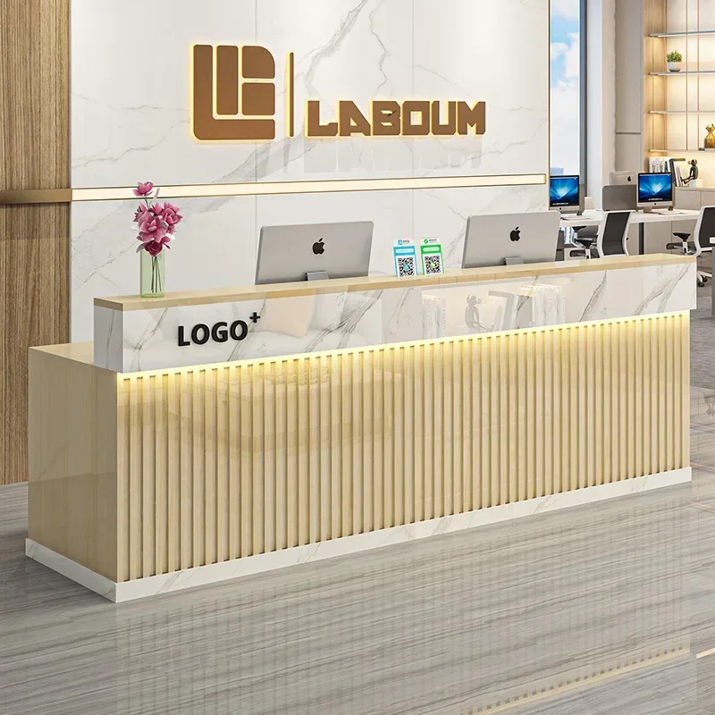 Office Furniture Bali - เคาน์เตอร์ต้อนรับสไตล์นอร์ดิกสุดหรู ทันสมัย พร้อมที่จัดแสดงสินค้า ดีไซน์วินเทจ เฟอร์นิเจอร์เชิงพาณิชย์