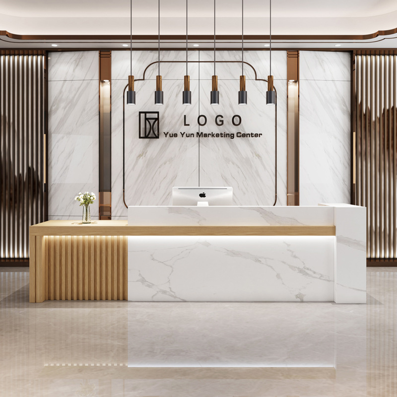Reception Desk Counter - เคาน์เตอร์แคชเชียร์บริษัท เคาน์เตอร์แคชเชียร์ร้านขายเสื้อผ้า เคาน์เตอร์แคชเชียร์สถาบันฝึกอบรมสไตล์วินเทจ เฟอร์นิเจอร์แผนกต้อนรับ รุ่น JT40C