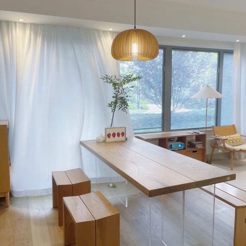 โต๊ะลอยอะคริลิคไม้เนื้อแข็งสไต - Office Furniture For Home บทวิจารณ์และราคา