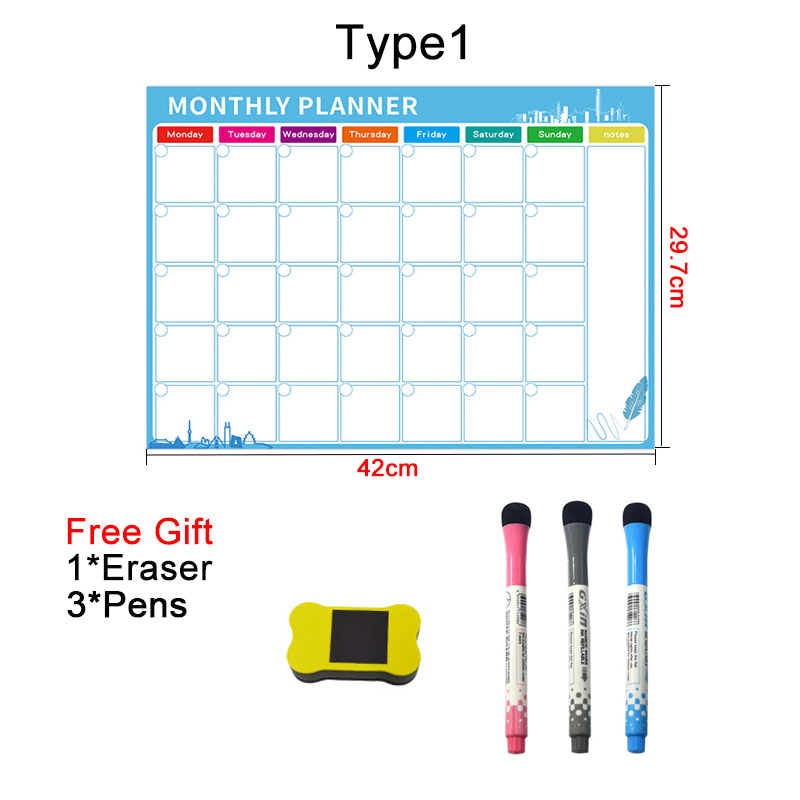 A3 แห้งแม่เหล็กรายเดือนรายสัปด - Dry Erase Weekly บทวิจารณ์และราคา