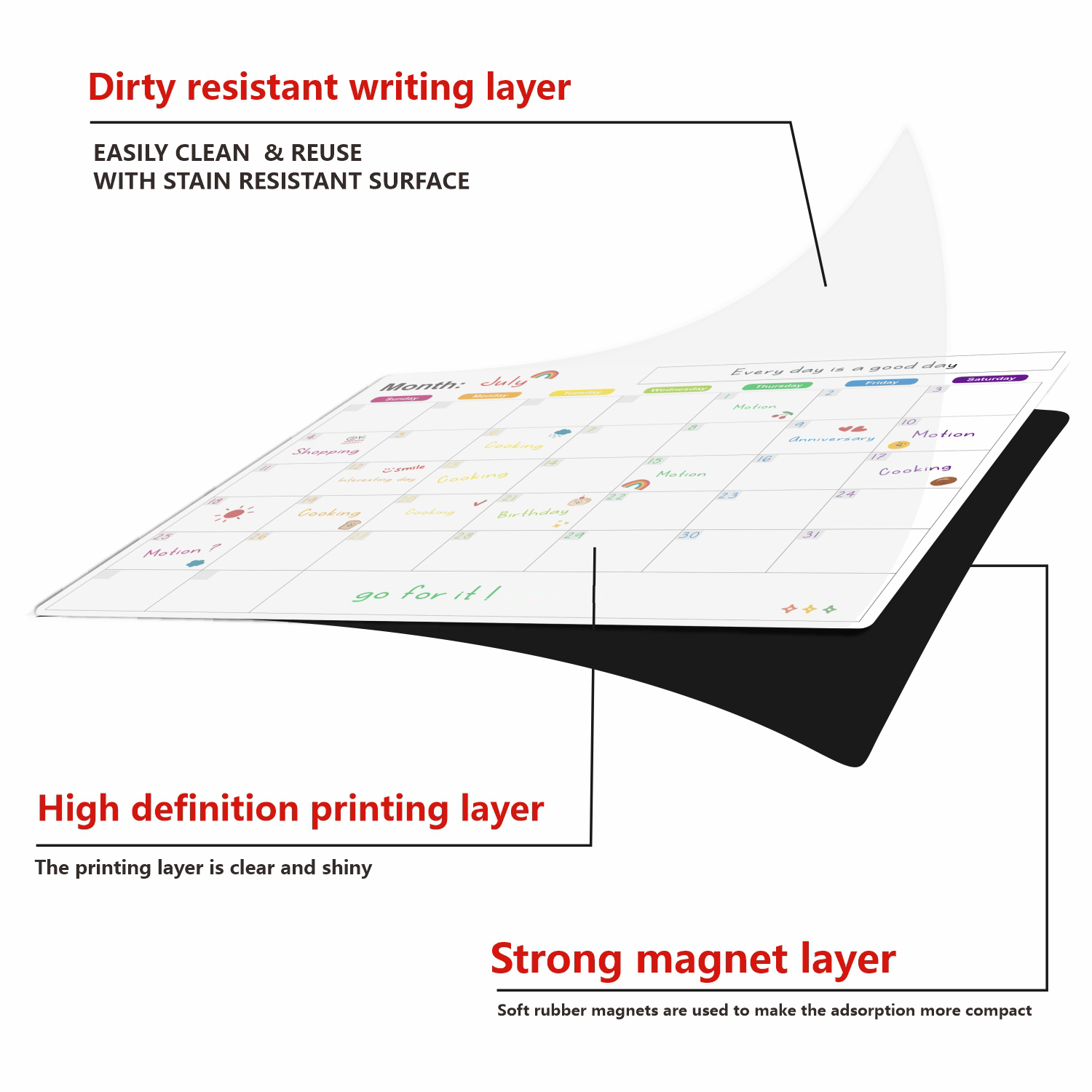ปฏิทินแม่เหล็กสำหรับติดตู้เย็น - Dry Erase Weekly บทวิจารณ์และราคา