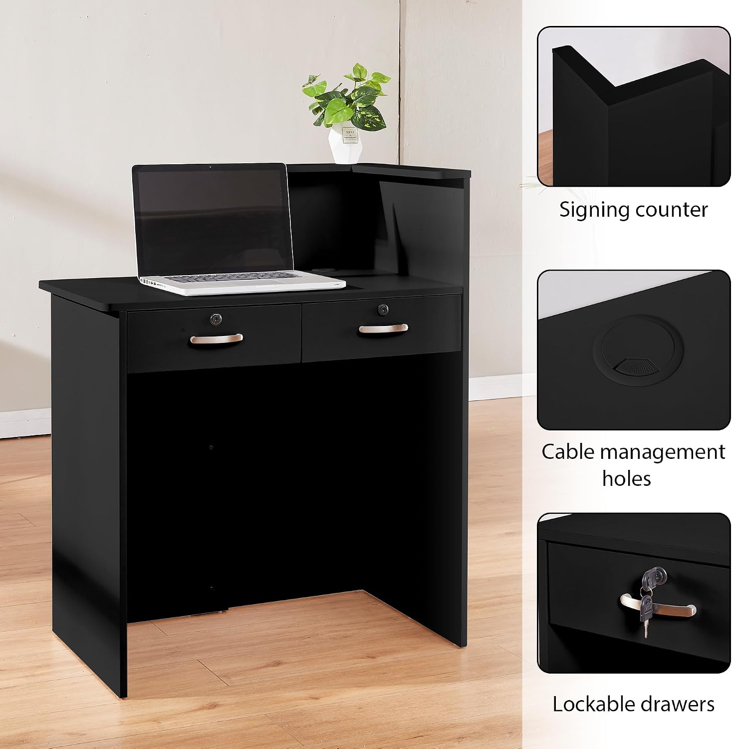 โต๊ะรับรองแขกขนาดเล็กพร้อมเคาน - Reception Desk Counter บทวิจารณ์และราคา