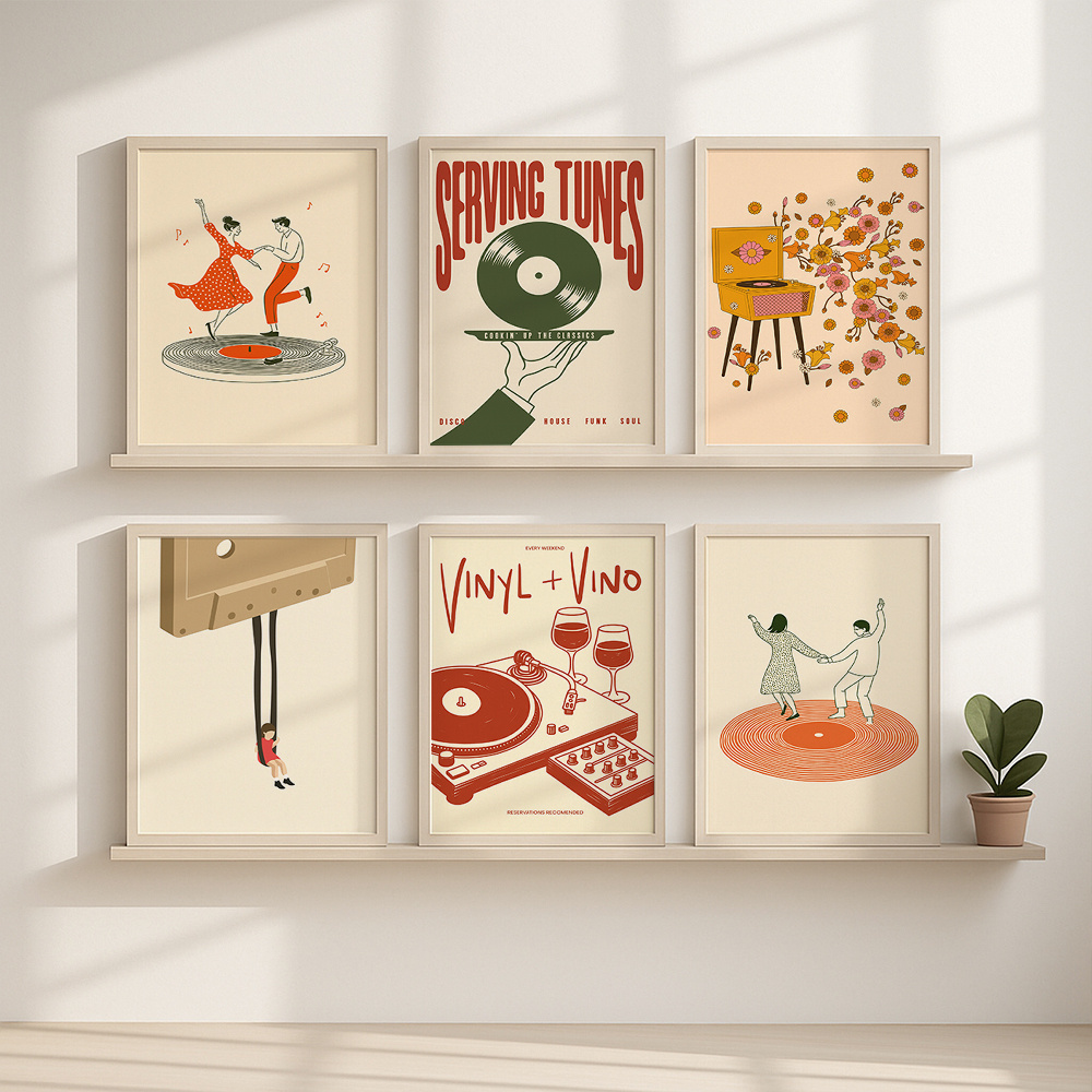โปสเตอร์ผ้าใบลายดนตรีวินเทจ 1  - Office Furniture For Home บทวิจารณ์และราคา