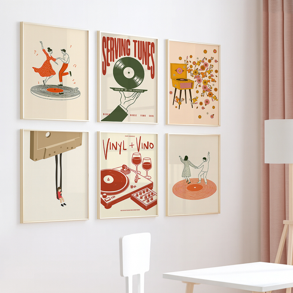 โปสเตอร์ผ้าใบลายดนตรีวินเทจ 1  - Office Furniture For Home บทวิจารณ์และราคา