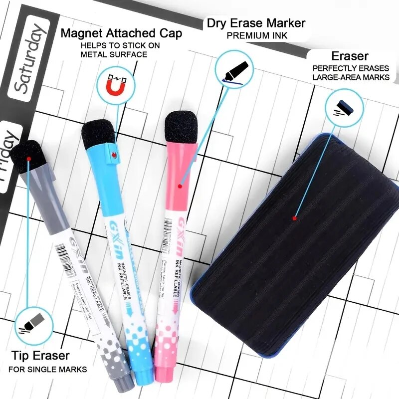 1ชุดแม่เหล็กตู้เย็นลบปฏิทิน12  - Dry Erase Weekly บทวิจารณ์และราคา