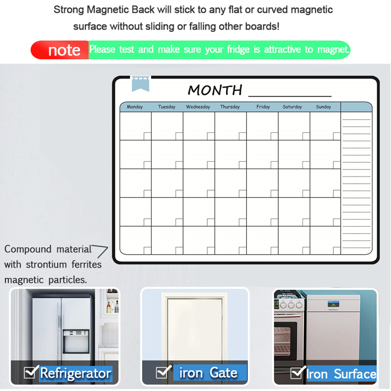 A3 ขนาดแม่เหล็กรายเดือนรายสัปด - Dry Erase Weekly บทวิจารณ์และราคา