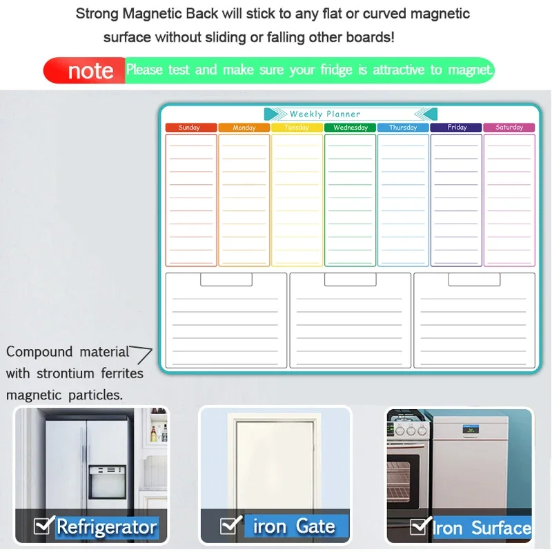 A3 ขนาดแม่เหล็กรายสัปดาห์และรา - Dry Erase Weekly บทวิจารณ์และราคา