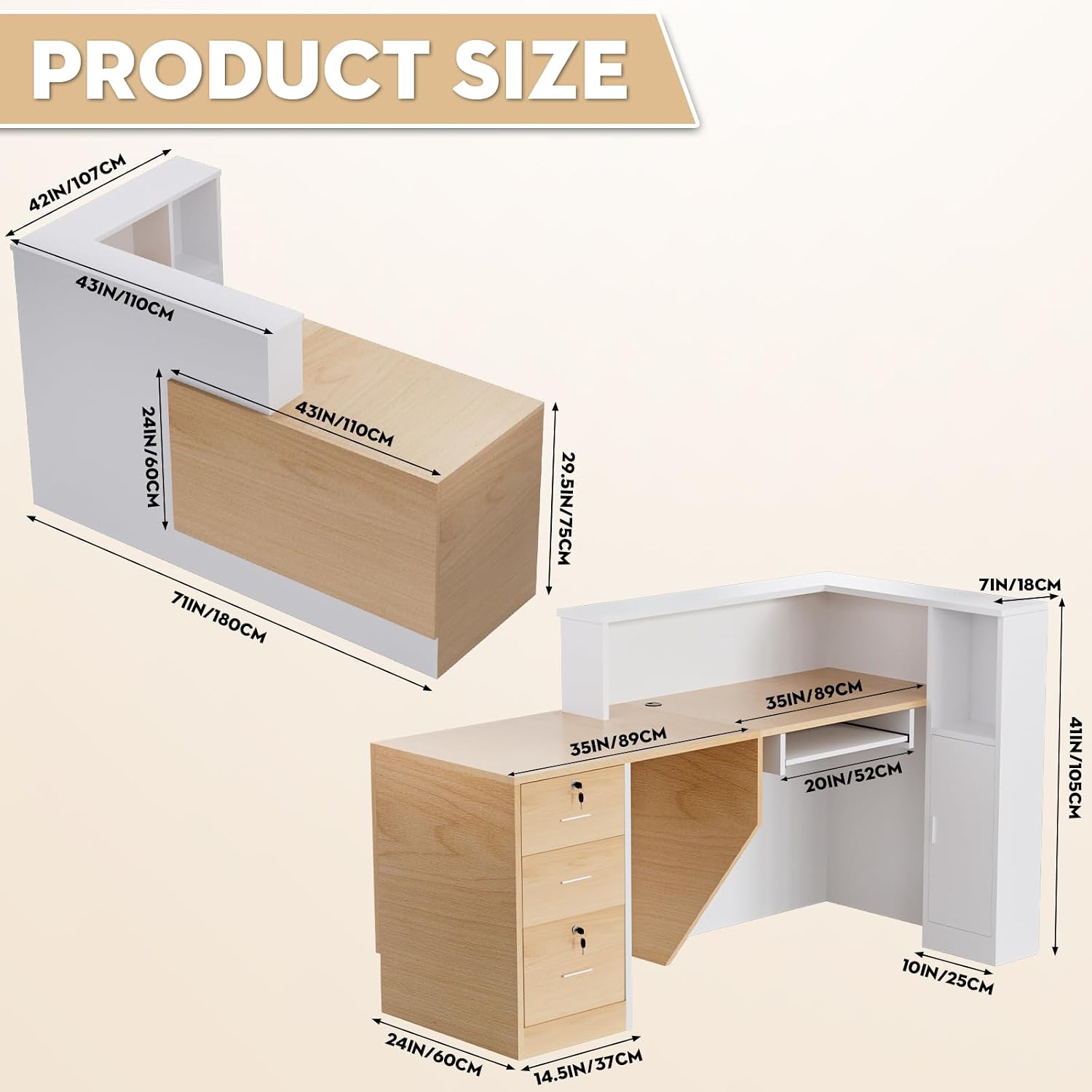 เคาน์เตอร์ต้อนรับพร้อมลิ้นชักล - Reception Desk Counter บทวิจารณ์และราคา