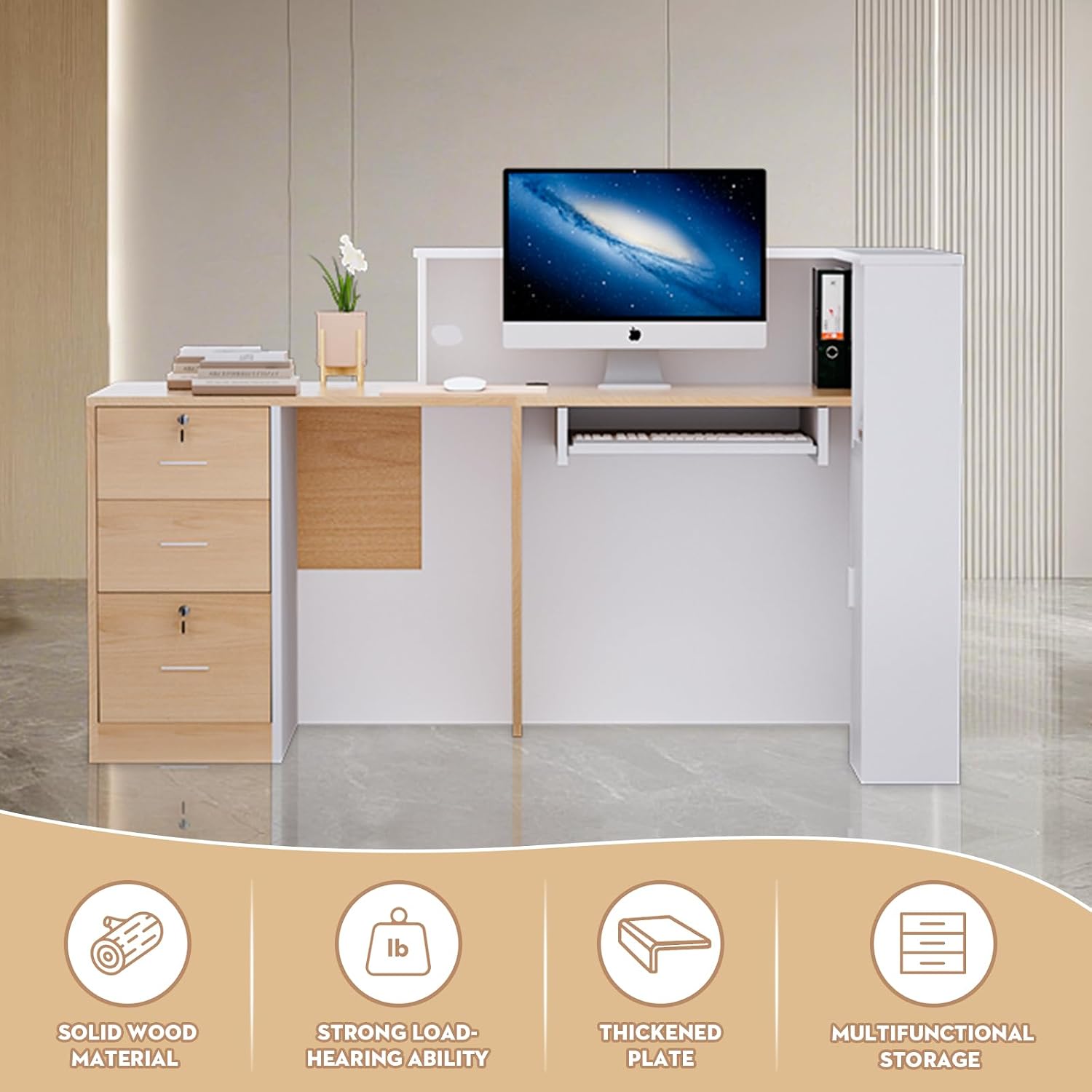 เคาน์เตอร์ต้อนรับพร้อมลิ้นชักล - Reception Desk Counter บทวิจารณ์และราคา