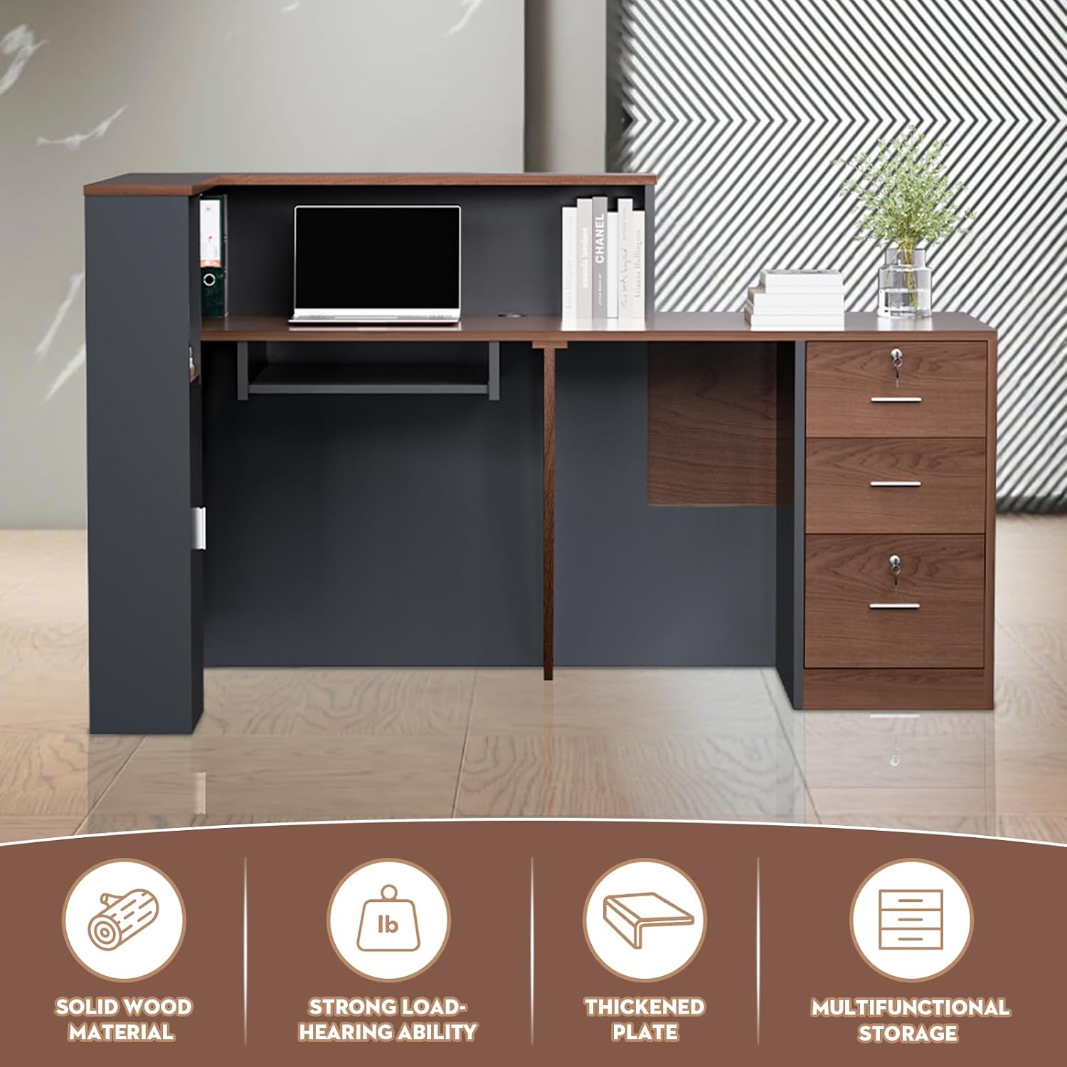 โต๊ะรับรองแขกเชิงพาณิชย์ทรงตัว - Reception Desk Counter บทวิจารณ์และราคา