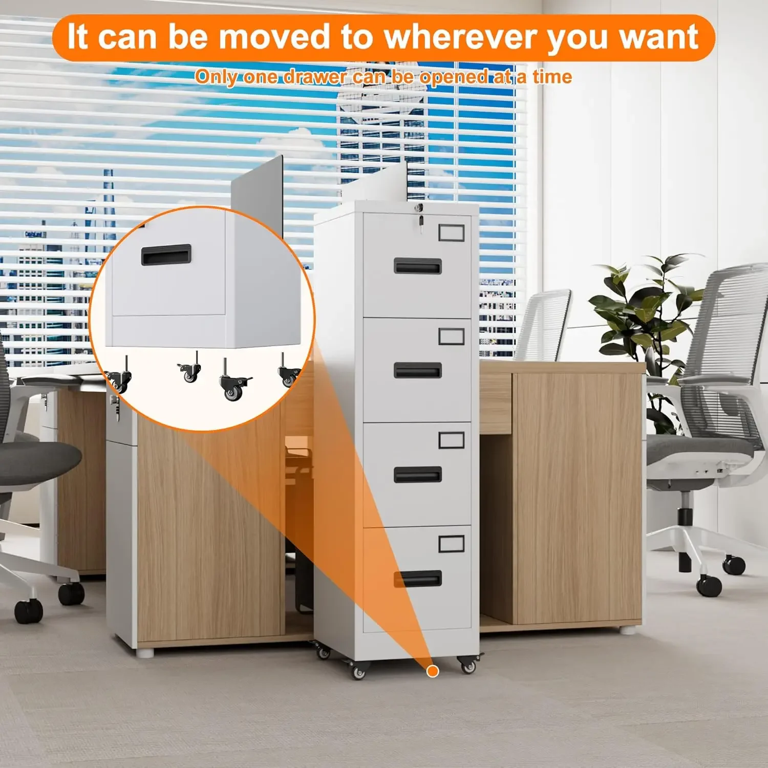 ตู้เก็บเอกสาร 4 ลิ้นชักพร้อมล้ - Office Furniture Names บทวิจารณ์และราคา