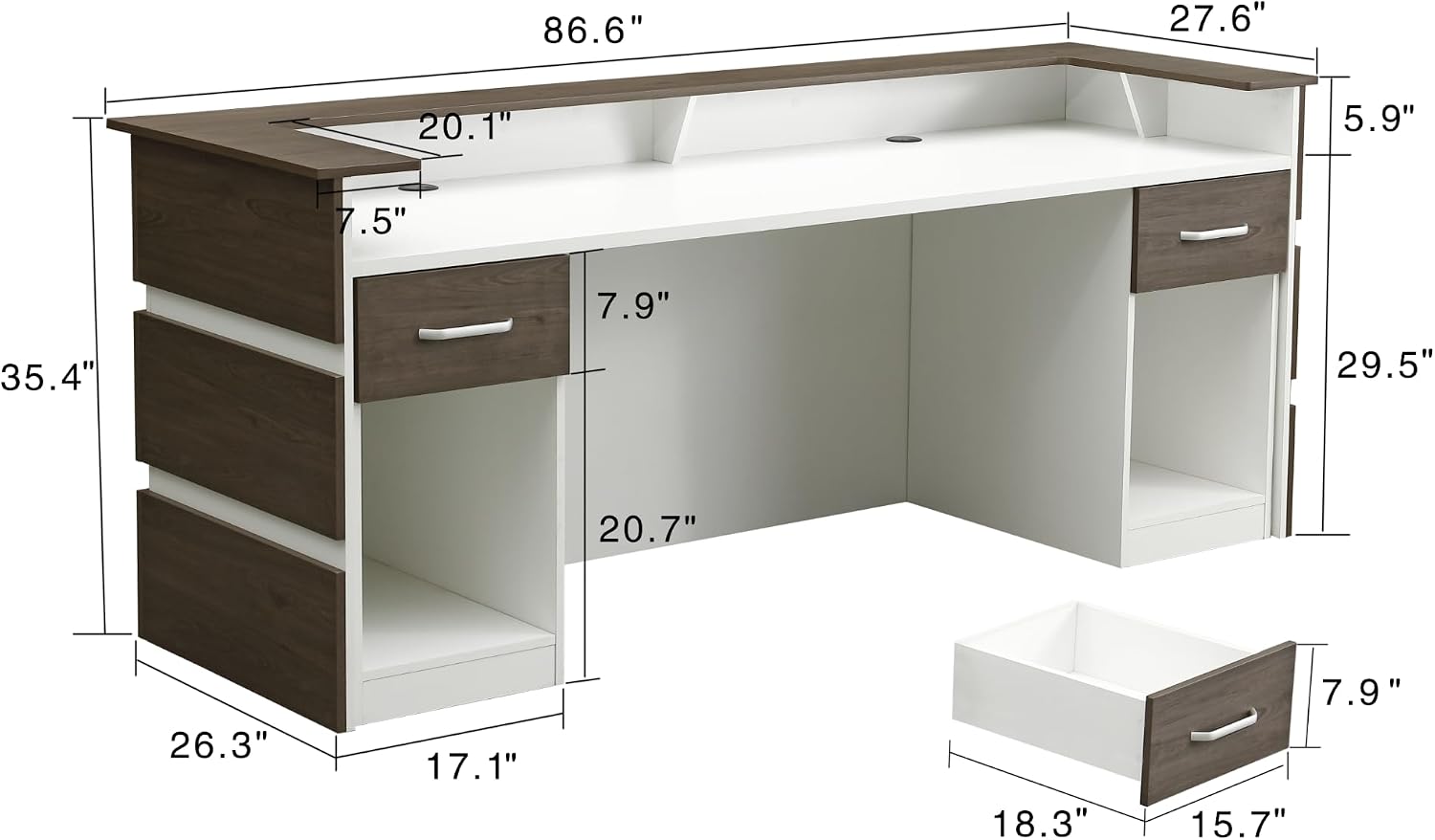 โต๊ะรับรองแขกสำนักงานไม้ Mares - Reception Desk Counter บทวิจารณ์และราคา